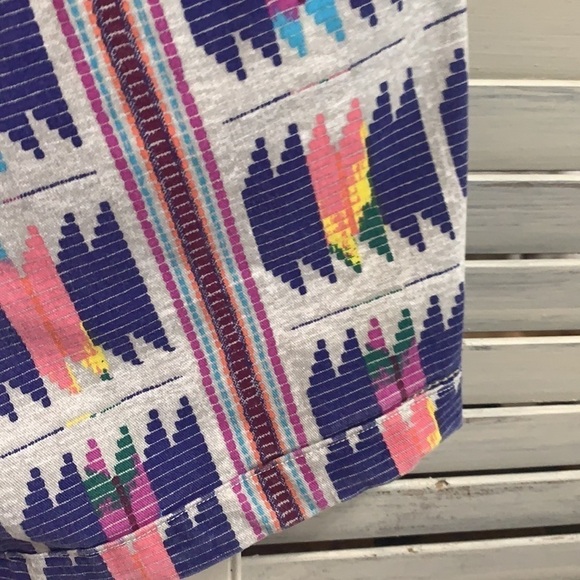 𝅺t33 American Eagle Midi Flat Front Aztec Printed Sz 4 Biho Festival Fair - Picture 10 of 16